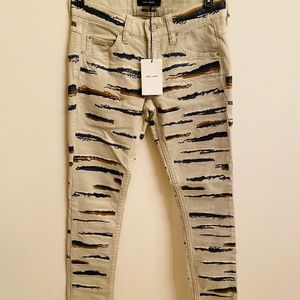 ISABEL MARANT ETOILE Embroidered Gray Denim Jeans